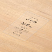 Elegante Wedding Modern Script Typografie Acryleinladungen (Ablage )