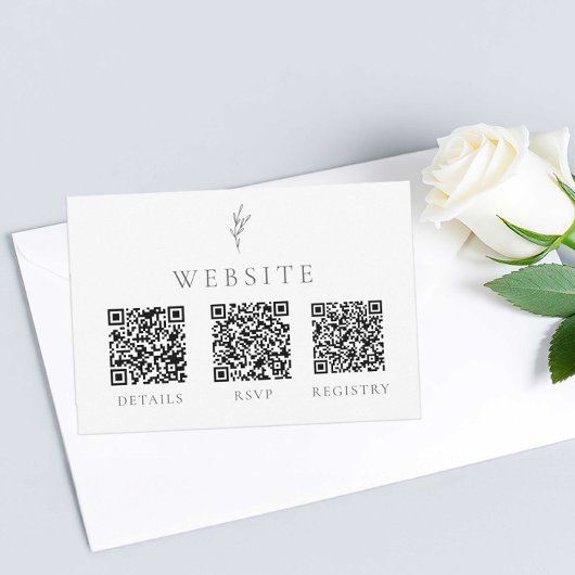Elegante Wedding Monochrome QR Code Registry UAWG RSVP Karte