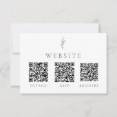 Elegante Wedding Monochrome QR Code Registry UAWG RSVP Karte (Vorderseite)