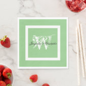 Elegante Wedding Monogram Name Chic Soft Mint Gree Serviette (Beispiel)