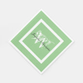 Elegante Wedding Monogram Name Chic Soft Mint Gree Serviette (Ecke)