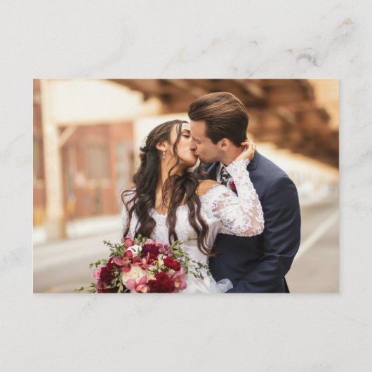 Elegante Wedding Monogram QR Code Gold White Begleitkarte (Rückseite)