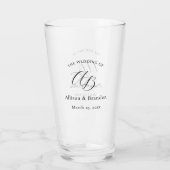 Elegante Wedding Monogram Script Custom Glas (Rückseite)