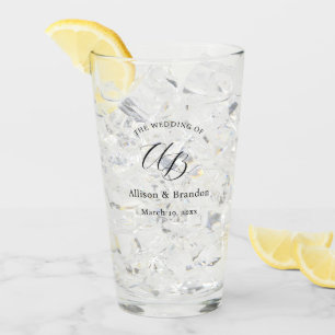 Elegante Wedding Monogram Script Custom Glas