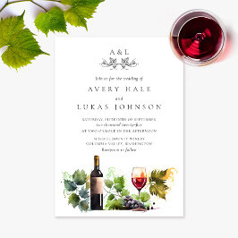 Elegante Wedding Monogram Weinkellerei Einladung