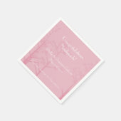 Elegante Wedding Newlyweds Rose Rosa Tree Art Serviette (Ecke)