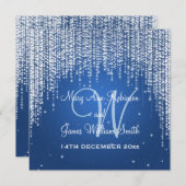 Elegante Wedding Night Dazzle Dark Blue Einladung (Vorne/Hinten)