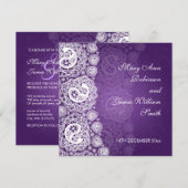 Elegante Wedding Paisley-Spitze lila Einladung (Vorne/Hinten)