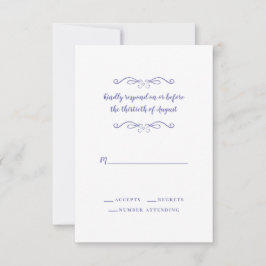 Elegante Wedding Periwinkle Classic Minimalistisch RSVP Karte