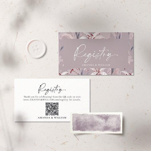 Elegante Wedding Registry Card Begleitkarte