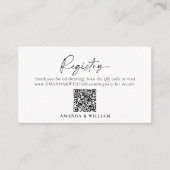 Elegante Wedding Registry Card Begleitkarte (Vorderseite)