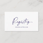 Elegante Wedding Registry Card mit QR Code Begleitkarte (Vorderseite)