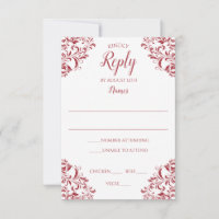 Elegante Wedding Response Card | Nadine (rot)