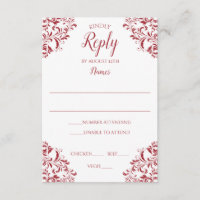 Elegante Wedding Response Card | Nadine (rot)