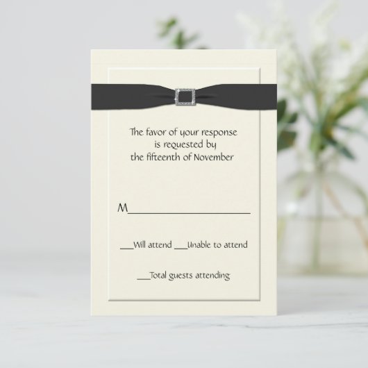 Elegante Wedding Response Card RSVP Karte (Stehend Vorderseite)