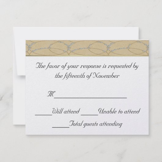 Elegante Wedding Response Card RSVP Karte (Vorderseite)