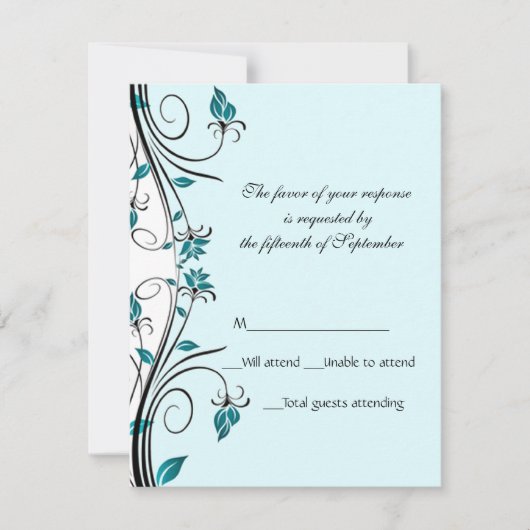 Elegante Wedding Response Card RSVP Karte (Vorderseite)