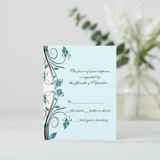 Elegante Wedding Response Card RSVP Karte (Stehend Vorderseite)