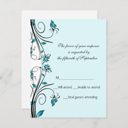 Elegante Wedding Response Card RSVP Karte (Vorne/Hinten)