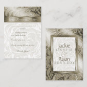 Elegante Wedding Response Cards Blumenleaf Gold Begleitkarte (Vorne/Hinten)