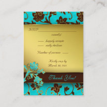 Elegante Wedding Response Cards Gold Floral BB