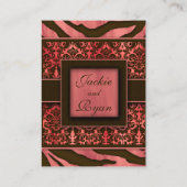 Elegante Wedding Response Cards Zebra Damask CB Begleitkarte (Rückseite)