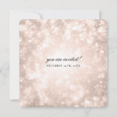 Elegante Wedding Rose Gold Champagne Bokeh Einladung (Rückseite)