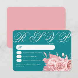 Elegante Wedding Rose Gold Floral Foil UAWG Aquama RSVP Karte