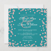 Elegante Wedding Rose Gold Glitzer Confetti Aquama (Vorderseite)