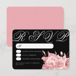 Elegante Wedding Rose Goldene Flora UAWG RSVP Karte