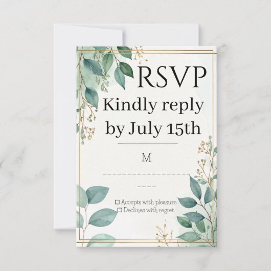 Elegante Wedding RSVP Card (Vorderseite)