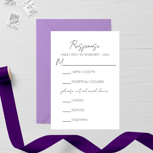 Elegante Wedding RSVP Card