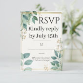 Elegante Wedding RSVP Card Karte (Stehend Vorderseite)