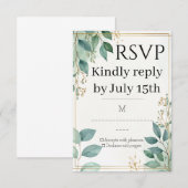 Elegante Wedding RSVP Card Karte (Vorne/Hinten)