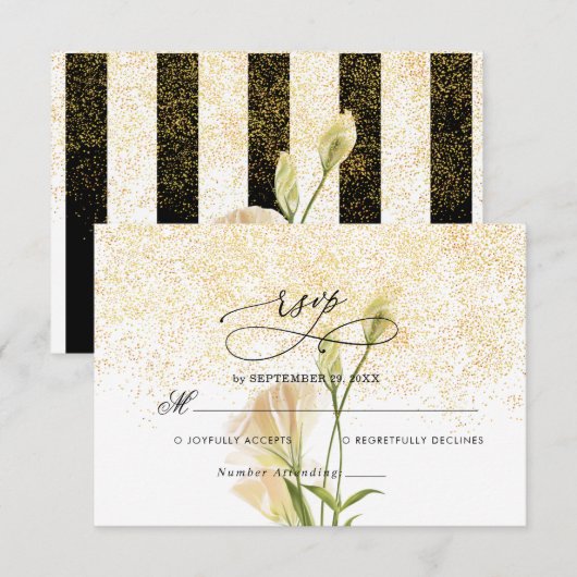 Elegante Wedding RSVP Card Karte (Vorne/Hinten)