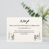 Elegante Wedding RSVP Card Karte (Stehend Vorderseite)