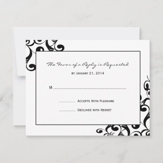 Elegante Wedding RSVP Cards Karte (Vorderseite)