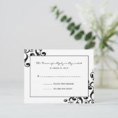 Elegante Wedding RSVP Cards Karte (Stehend Vorderseite)