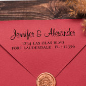 Elegante Wedding Rücksendeadresse Modernes Skript Permastempel