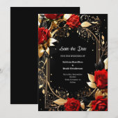 Elegante Wedding Save the Date Card (Vorne/Hinten)