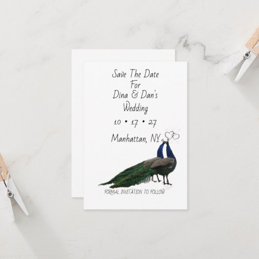 Elegante Wedding Save the Date Card (Vorderseite/Rückseite Beispiel)