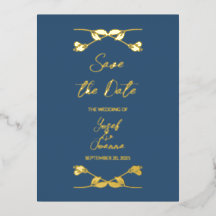 Elegante Wedding Save the Date Foil Postkarte