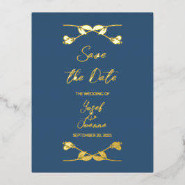 Elegante Wedding Save the Date Foil Postkarte