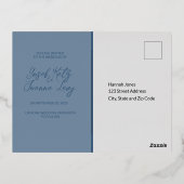 Elegante Wedding Save the Date Foil Postkarte (Rückseite)
