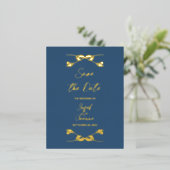 Elegante Wedding Save the Date Foil Postkarte (Stehend vorne)