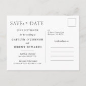 Elegante Wedding Save the Date Foto Postkarte (Rückseite)