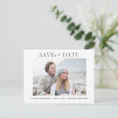 Elegante Wedding Save the Date Foto Postkarte (Stehend Vorderseite)