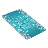 Elegante Wedding Save the Date Winter Sparkle Blue Magnet (Rechte Seite)