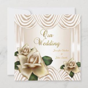 Elegante Wedding Sepia Cream Beige Rose Einladung
