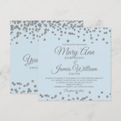 Elegante Wedding Silver Glitzer Confetti Ice Einladung (Vorne/Hinten)